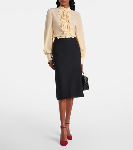 Belted wool and silk midi skirt - Valentino - Modalova