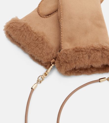 Sand shearling-lined mittens - Max Mara - Modalova