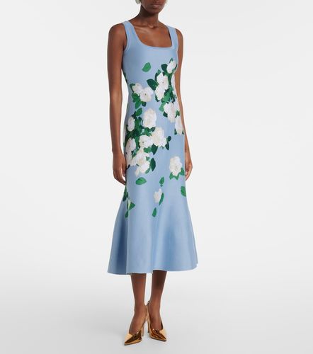Abito midi in misto seta floreale - Carolina Herrera - Modalova