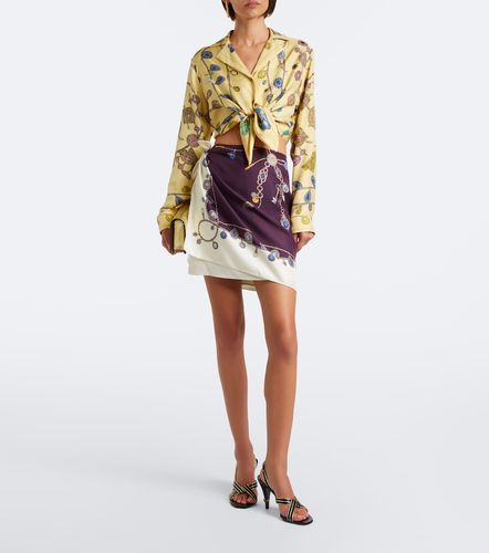 Printed sill twill wrap skirt - Versace - Modalova