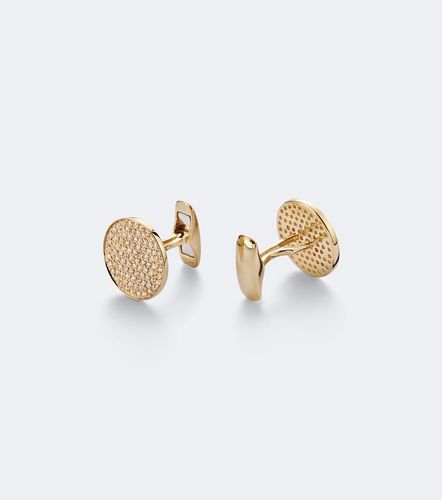 Gemelos Disc de oro de 14 ct con diamantes - Sydney Evan - Modalova