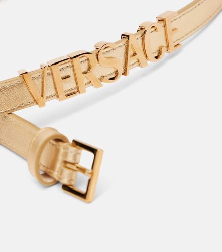 Versace Logo metallic leather belt - Versace - Modalova