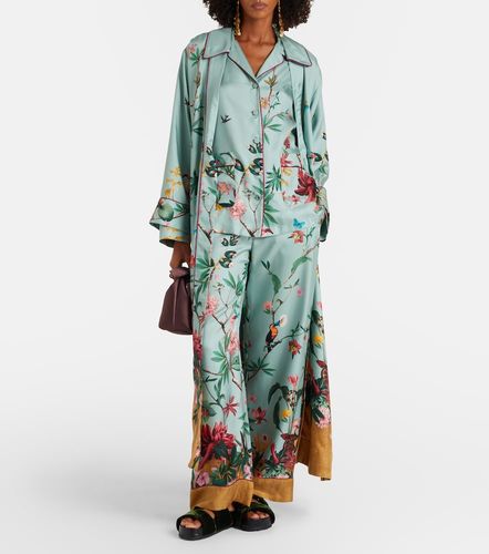 Printed silk twill wide-leg pants - La DoubleJ - Modalova