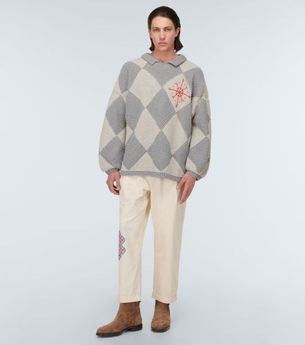 Pantaloni regular in cotone con ricamo - Adish - Modalova