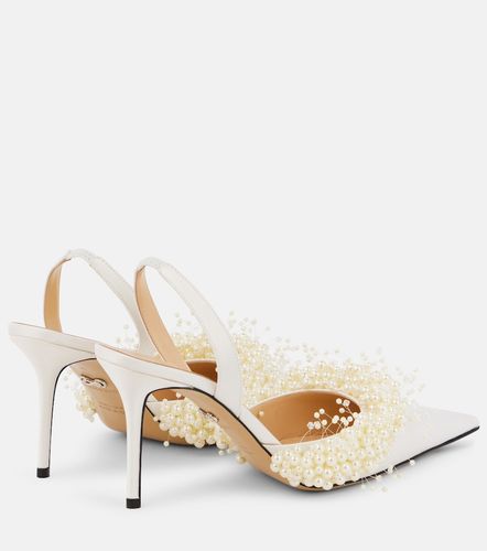 Floating Pearl 85 satin slingback pumps - Mach & Mach - Modalova