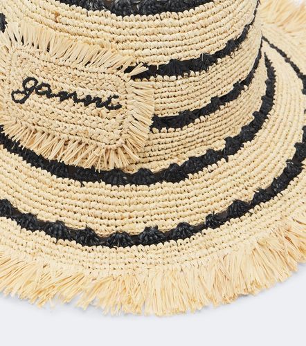 Cappello da pescatore in rafia a righe - Ganni - Modalova