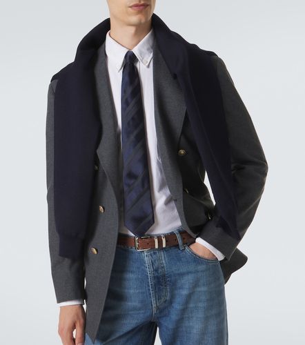 Striped silk jacquard tie - Brunello Cucinelli - Modalova