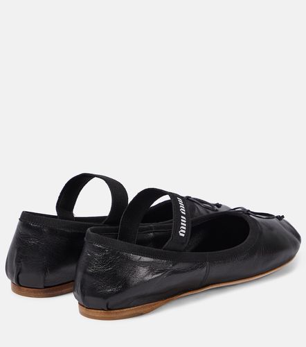 Miu Miu Logo leather ballet flats - Miu Miu - Modalova