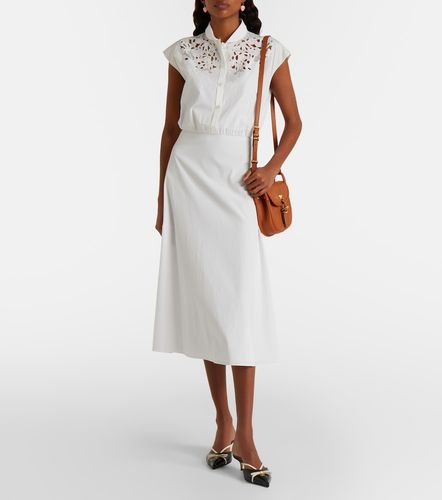 Abito midi in cotone con pizzo guipure - Valentino - Modalova