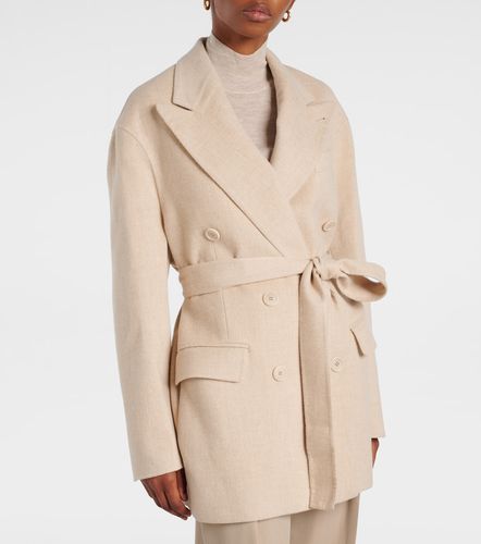 Double-breasted belted wool and silk blazer - Joseph - Modalova