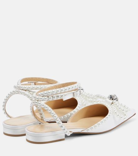 Double Bow embellished satin ballet flats - Mach & Mach - Modalova