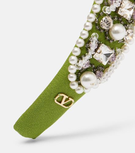 Embellished wool and silk headband - Valentino - Modalova
