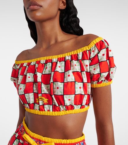 Patterned cotton crop top - Dolce&Gabbana - Modalova