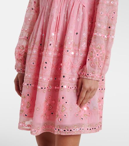 Vestido corto de algodón adornado - Juliet Dunn - Modalova