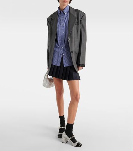 Camisa de popelín de algodón con logo - Miu Miu - Modalova
