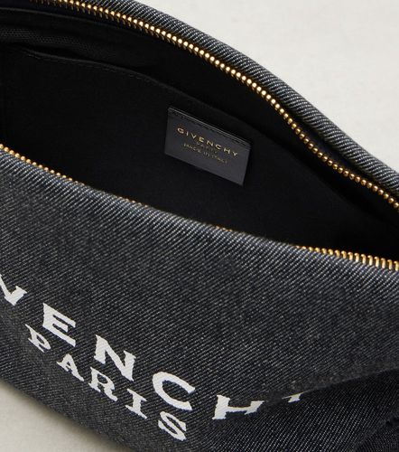 Pouch de denim de algodón con logo - Givenchy - Modalova