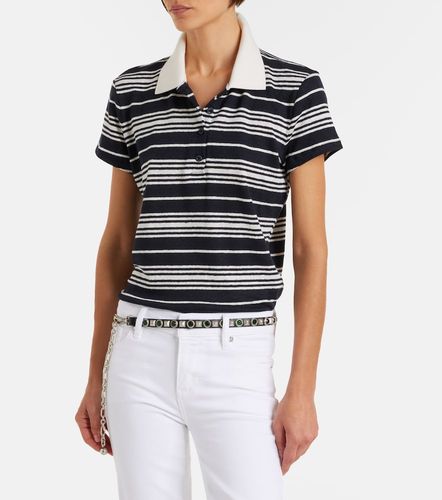 Striped linen-blend polo shirt - Frame - Modalova