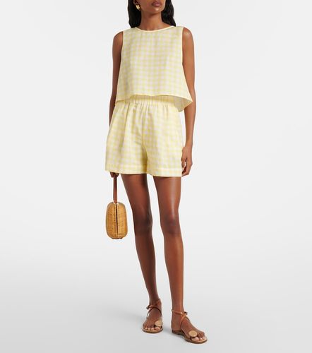Shorts de lino y algodón a cuadros vichy - Asceno - Modalova