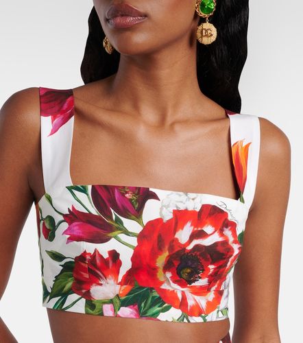 Top de popelín de algodón floral - Dolce&Gabbana - Modalova