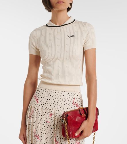 Top in misto cotone con logo - Valentino - Modalova