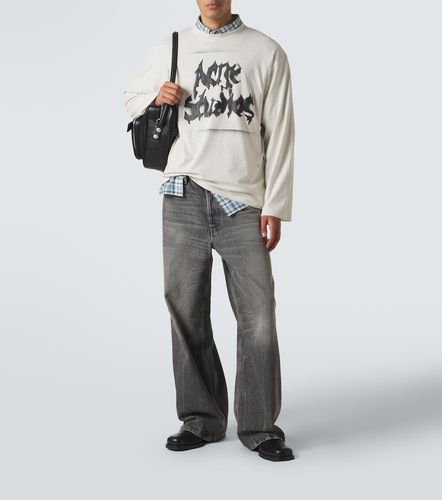 Top in jersey di misto cotone con logo - Acne Studios - Modalova