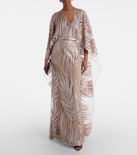 Abito lungo in tulle con ricamo - Elie Saab - Modalova