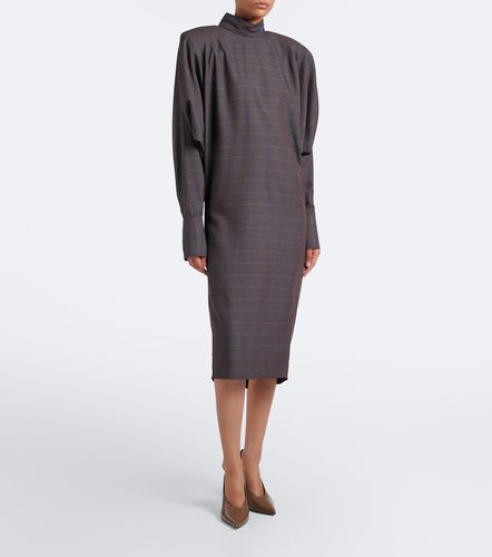 Mugler Checked draped midi dress - Mugler - Modalova