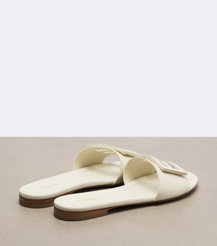 Fendi FF leather slides - Fendi - Modalova