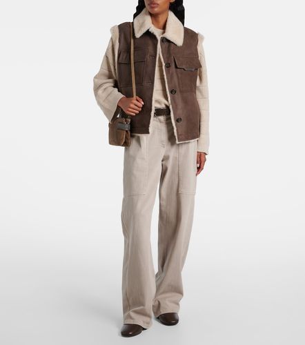 Shearling-lined suede vest - Brunello Cucinelli - Modalova