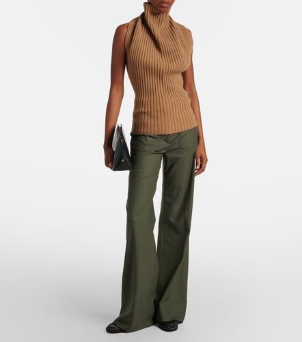 Draped ribbed-knit wool-blend top - Victoria Beckham - Modalova