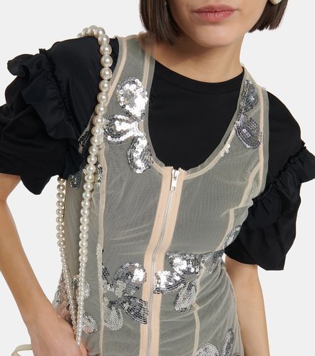 Top in tulle con zip e paillettes - Simone Rocha - Modalova