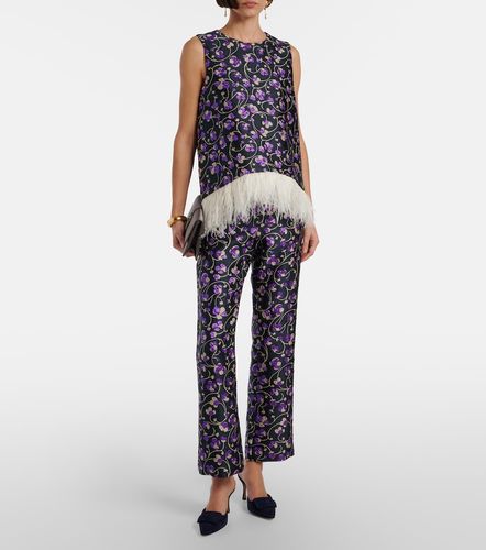 La Scala feather-trimmed jacquard top - La DoubleJ - Modalova