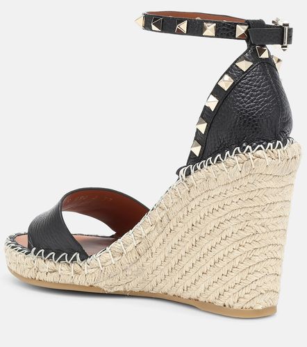 Rockstud leather wedge espadrilles - Valentino Garavani - Modalova