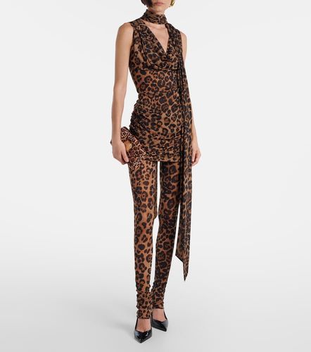 Leopard-printed jersey leggings - Blumarine - Modalova