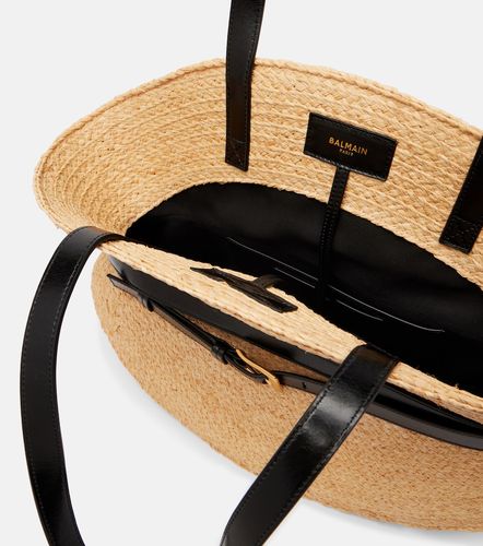 Shuffle Medium raffia tote bag - Balmain - Modalova