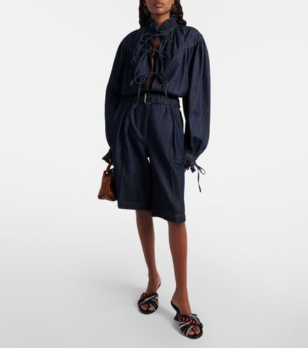 Shorts de denim plisados - Dries Van Noten - Modalova