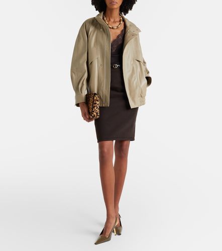Ariste leather bomber jacket - Nour Hammour - Modalova