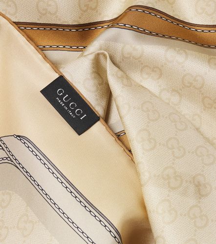 Pañuelo de sarga de seda estampada con GG - Gucci - Modalova