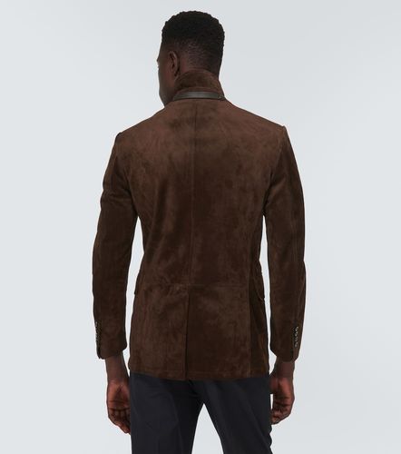 Leather-trimmed suede blazer - Tom Ford - Modalova