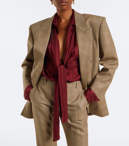 Tie-neck striped silk jacquard blouse - Saint Laurent - Modalova