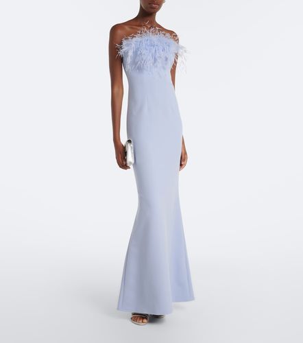 Soshin feather-trimmed crepe gown - Safiyaa - Modalova