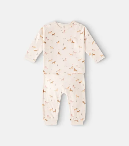 Bebé - Set de top y pantalones de algodón estampado - Rylee + Cru - Modalova
