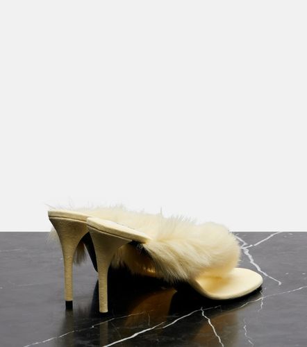 Alaïa Mules 90 in pelle con shearling - Alaia - Modalova