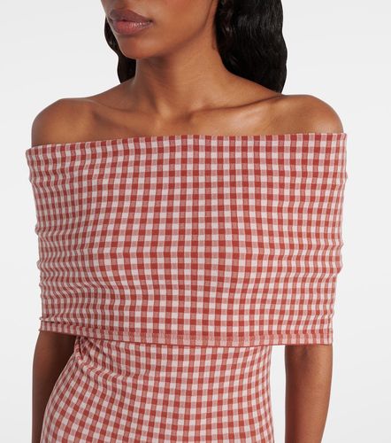 Gingham off-shoulder maxi dress - Alaia - Modalova