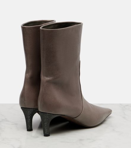 Monili leather ankle boots - Brunello Cucinelli - Modalova