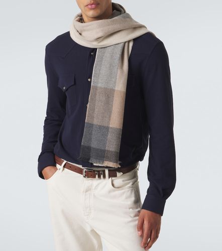 Checked wool and cashmere scarf - Brunello Cucinelli - Modalova