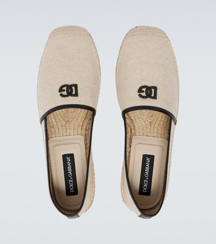 DG Leather-trimmed espadrille sandals - Dolce&Gabbana - Modalova