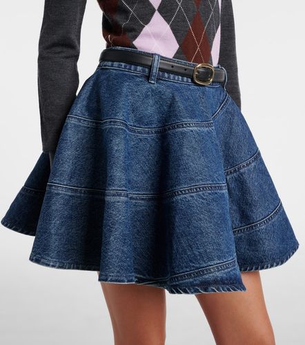 Minifalda de denim con cinturón - Self-Portrait - Modalova