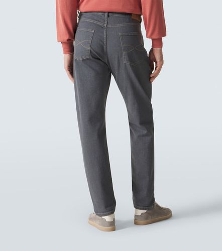 Jeans regular con logo - Brunello Cucinelli - Modalova