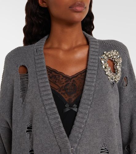 Cardigan in cotone e cashmere distressed - Area - Modalova